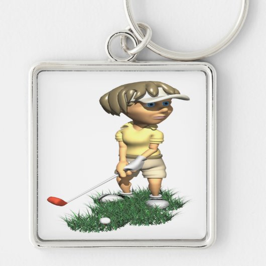 Frauen-Golfspieler Schlüsselanhänger (Vorne)