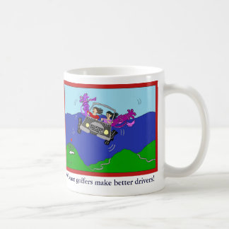 Frauen-Golfspieler stellen bessere Fahrer Kaffeetasse