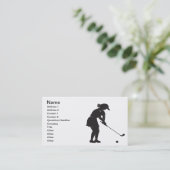 Frauen-Golfspieler Visitenkarte (Stehend Vorderseite)