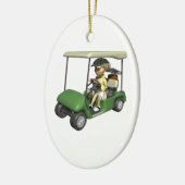 Frauen-Golfspieler-Wagen Keramikornament (Links)
