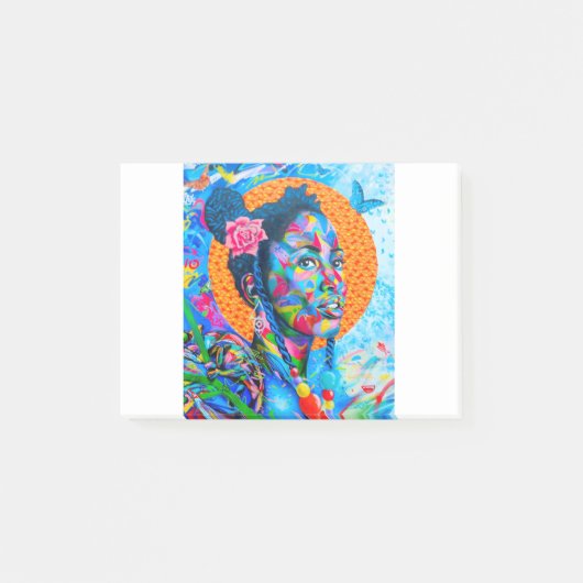 Frauen-Graffiti-Kunst Post-it Klebezettel (Vorderseite)