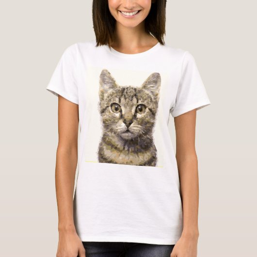Frauen Grafisches Cat Tee Shirt (Vorderseite)