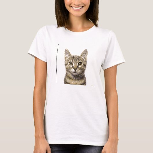 Frauen Grafisches Cat Tee Shirt (Vorderseite)