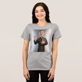 Frauen Grauer Priester Tri-Blend Shirt (Vorderseite voll)