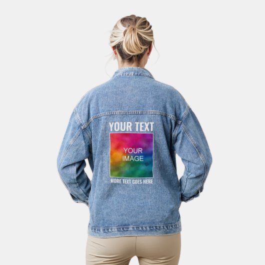 Frauen Grosser großer Schriftart Stilvoll Moderne Jeansjacke (Modell)