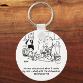 Frauen haben einen gebrochenen Arm, sodass der Men Schlüsselanhänger (Vorderseite)