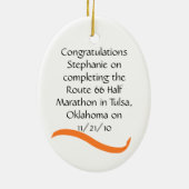 Frauen-Halbmarathon-Läufer-Verzierung in der Keramikornament (Hinten)