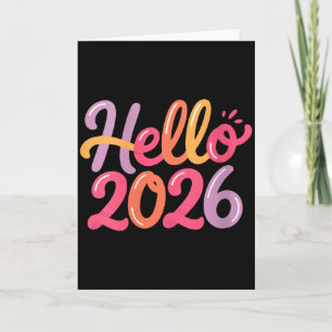 Frauen Hallo 2026 Neujahrsfeier Lustig Bunt Karte