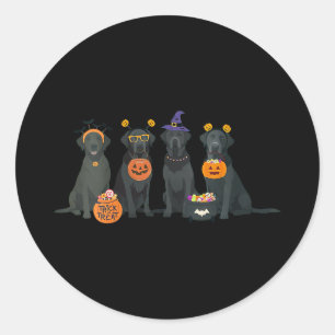 Frauen Halloween Black Lab Herbst Labrador Retriev Runder Aufkleber