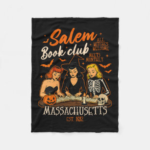 Frauen Halloween Book Reading Hexe Salem Book Clu Fleecedecke