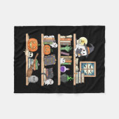 Frauen Halloween-Bücher Geist Fleecedecke (Vorderseite (Horizontal))