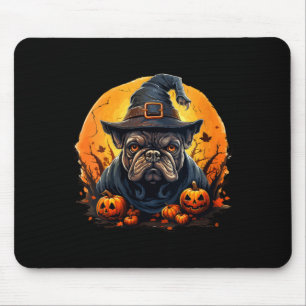 Frauen Halloween Französische Bulldogge Mousepad