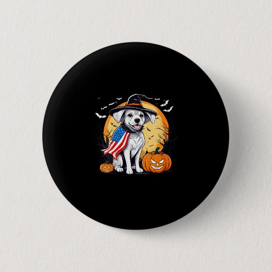 Frauen Halloween Hund Button (Vorderseite)