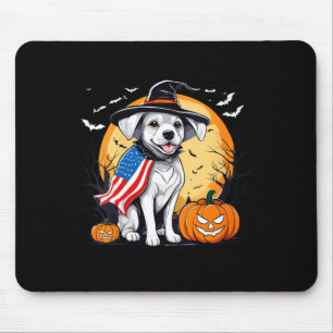 Frauen Halloween Hund Mousepad