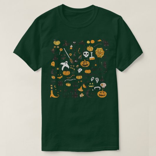 Frauen Halloween Kleine Doodles, Pumpkin Hexenhi G T-Shirt (Design vorne)