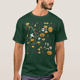 Frauen Halloween Kleine Doodles, Pumpkin Hexenhi G T-Shirt