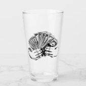 Frauen halten Geldscheine in Bargeld Glas (Vorderseite)
