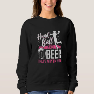Frauen Handball Und Bier Grafik Mädchen Frauen Han Sweatshirt
