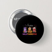Frauen Happy Hallothanksmas Halloween Thanksgiving Button (Vorne & Hinten)