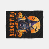 Frauen Happy Halloween Hund 1 Fleecedecke (Vorderseite (Horizontal))