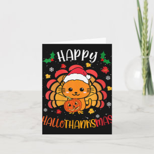 Frauen Happy Hallowthanksmas Ca Niedlich Kitten Tü Karte
