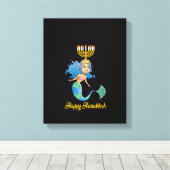 Frauen Happy Hanukkah Menorah Mermaid Lover Funny Leinwanddruck (Insitu (Holzboden))