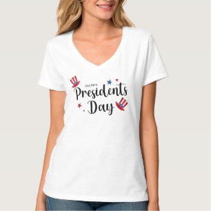 Frauen Happy Presidents' Day Patriotic V-Ausschnit T-Shirt