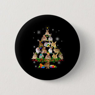 Frauen Hasen Weihnachtsbaum Schnee Lustiger Hase X Button