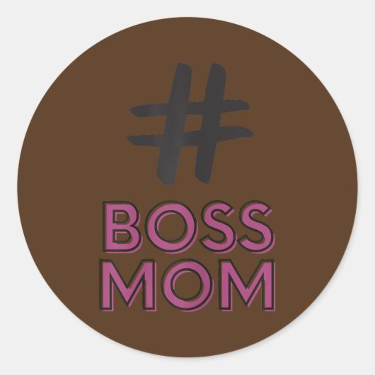 Frauen Hashtag Boss Mama beeinflussen Frauen Runder Aufkleber (Vorderseite)