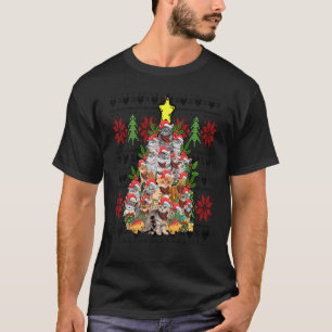 Frauen hässliche Weihnachtskatze Xmas Baum 1 T-Shirt