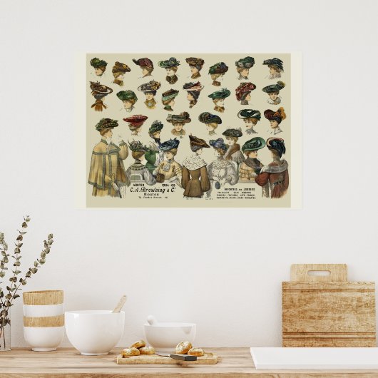 Frauen Hats 1905 Boston Poster (Küche)