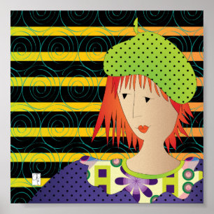 Frauen Hats Beret Poster