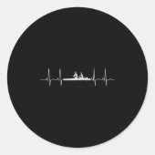 Frauen Heartbeat Crew Line Stroke Srt Athle Runder Aufkleber (Vorderseite)