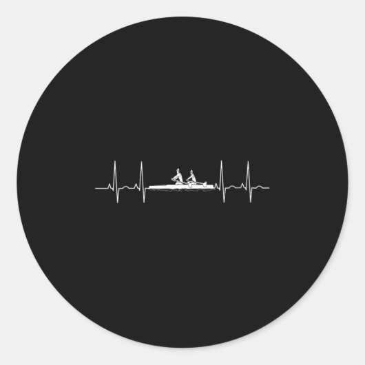 Frauen Heartbeat Crew Line Stroke Srt Athle Runder Aufkleber (Vorderseite)