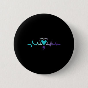 Frauen Heartbeat Semicolon Suizidprävention Menton Button