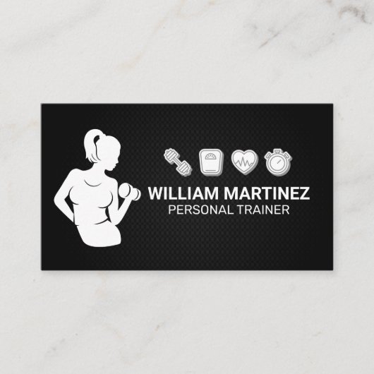 Frauen heben | Fitness Icons Visitenkarte (Vorderseite)
