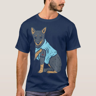 Frauen Heeler I Liebe Mama Tier Rotblauer Hund T-Shirt