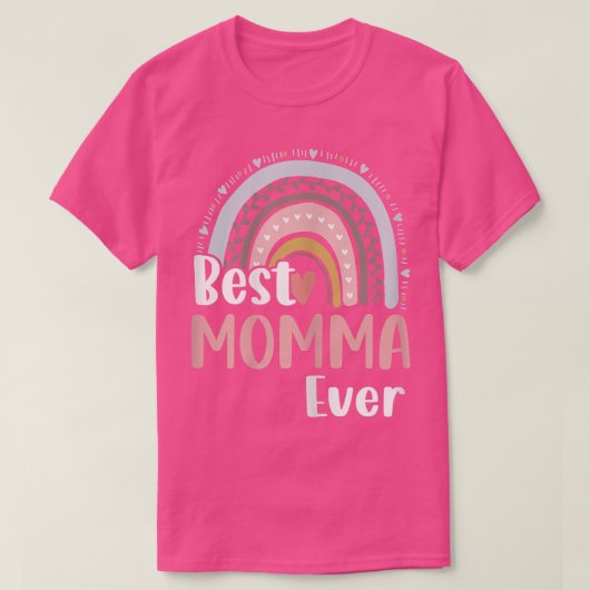 Frauen Herz Boho Rainbow Best Momma Ever Mütter T-Shirt (Design vorne)