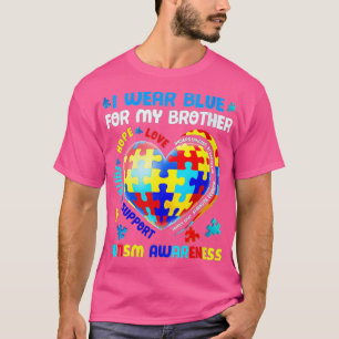 Frauen Herz ich trage Blau für meinen Bruder Autis T-Shirt