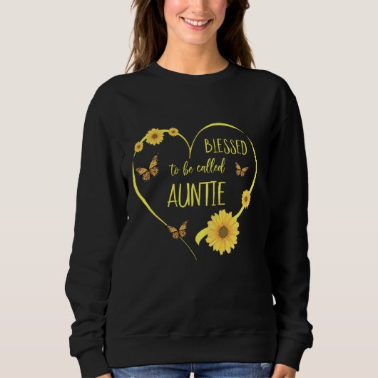 Frauen Herz Sonnenblume gesegnet, als Tantchen bez Sweatshirt (Vorderseite)