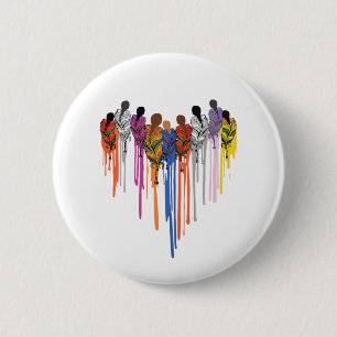 Frauen Herzform Wasserfarbe Amerikanische Ureinwoh Button