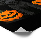 Frauen Hexenhaft schwarzer Labradoodle-Hund Hallow Poster (Ecke)