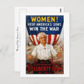 Frauen! Hilfe für Amerikas Söhne Postkarte (Vorne/Hinten)