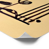 Frauen hören Musik in Kopfhörerplakaten Poster (Ecke)