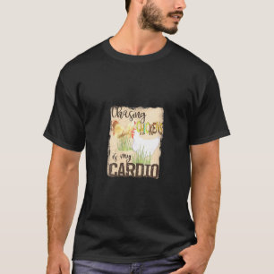 Frauen Hühner jagen ist mein Cardio! - Meme - Pun T-Shirt
