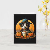 Frauen Hund Halloween Karte (Gelbe Blume)