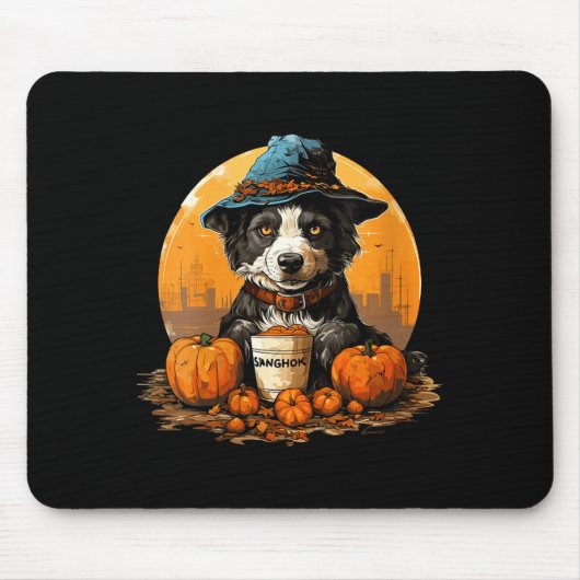Frauen Hund Halloween Mousepad (Vorne)
