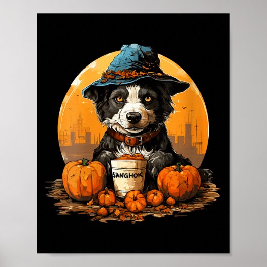Frauen Hund Halloween Poster (Vorne)