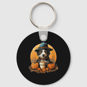 Frauen Hund Halloween V-Ausschnitt Schlüsselanhänger