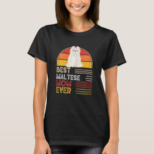 Frauen Hund Vintag Beste maltesische Mama je Mütte T-Shirt